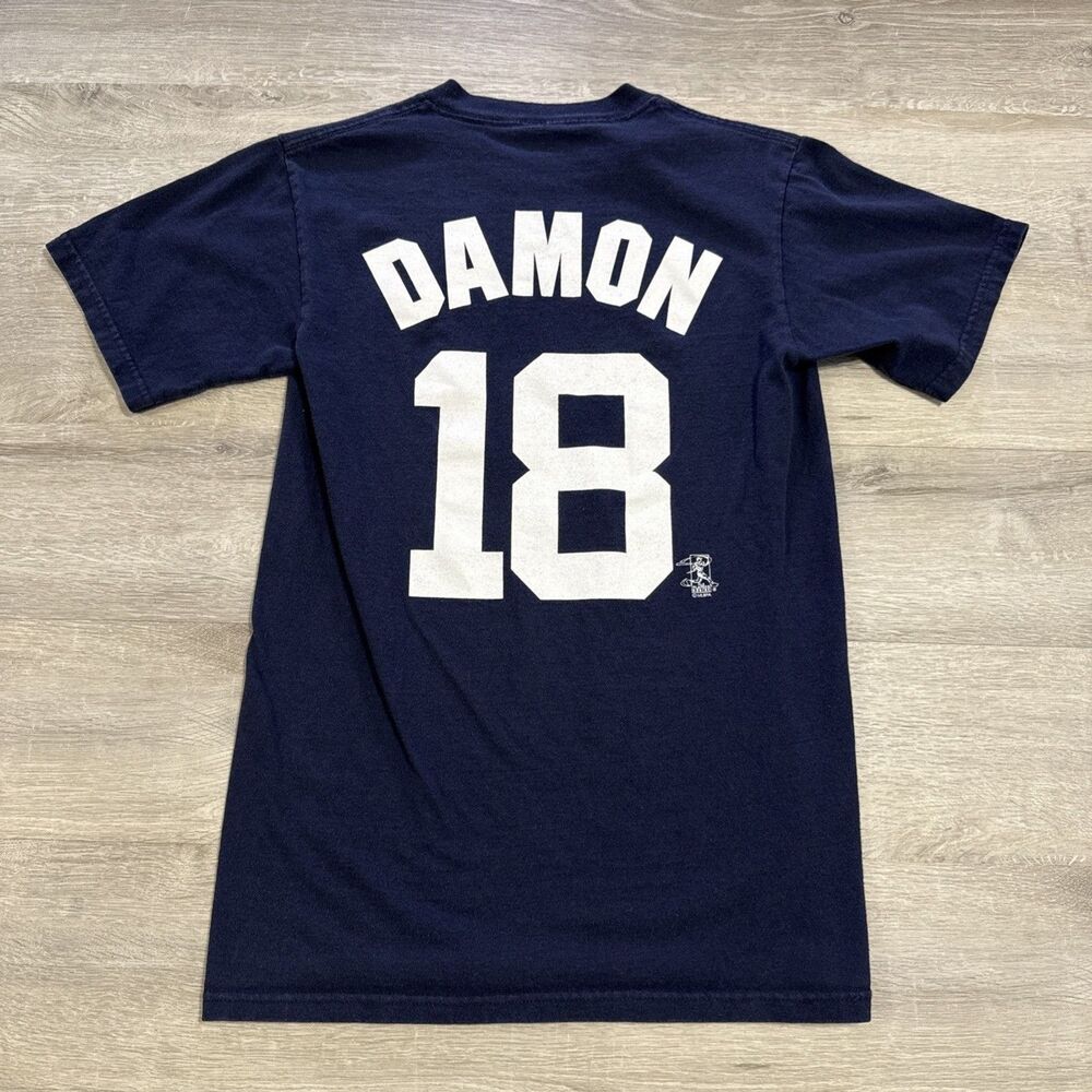 Johnny Damon Shirt New York Yankees Majestic Men’s Small Blue Bronx Bombers